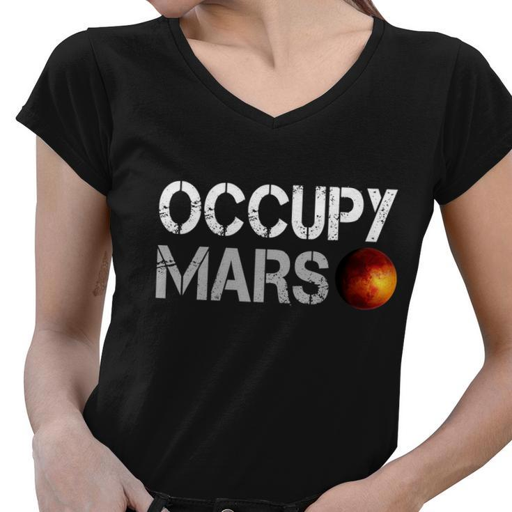 Occupy Mars V2 Women V-Neck T-Shirt