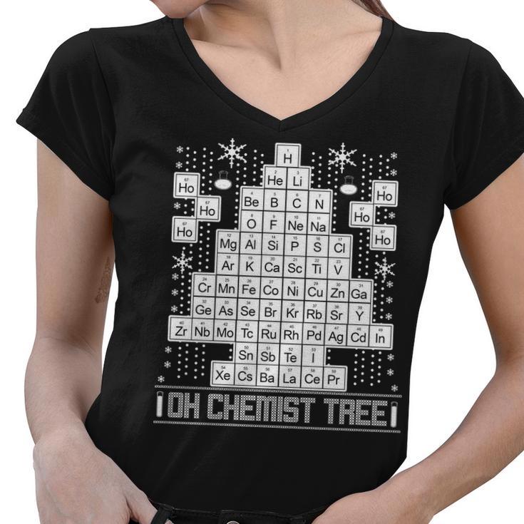 Oh Chemistry Tree Chemist Ugly Christmas Sweater Tshirt Women V-Neck T-Shirt