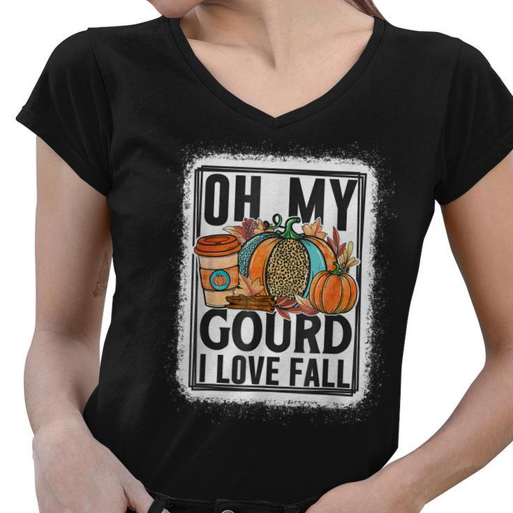 Oh My Gourd I Love Fall  Women V-Neck T-Shirt