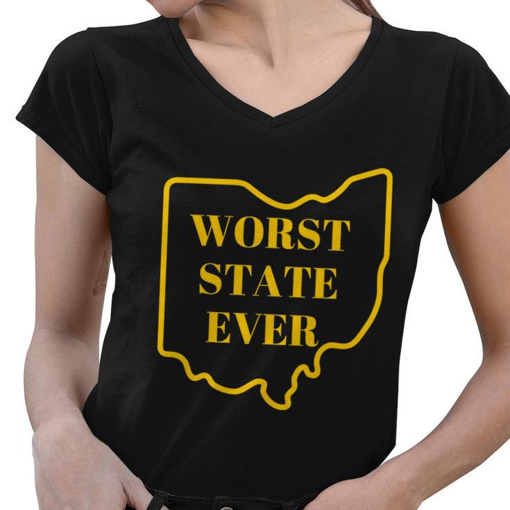 Ohio Worst State V2 Women V-Neck T-Shirt