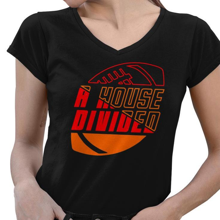 Oklahoma Bedlam House Divided T Women V-Neck T-Shirt