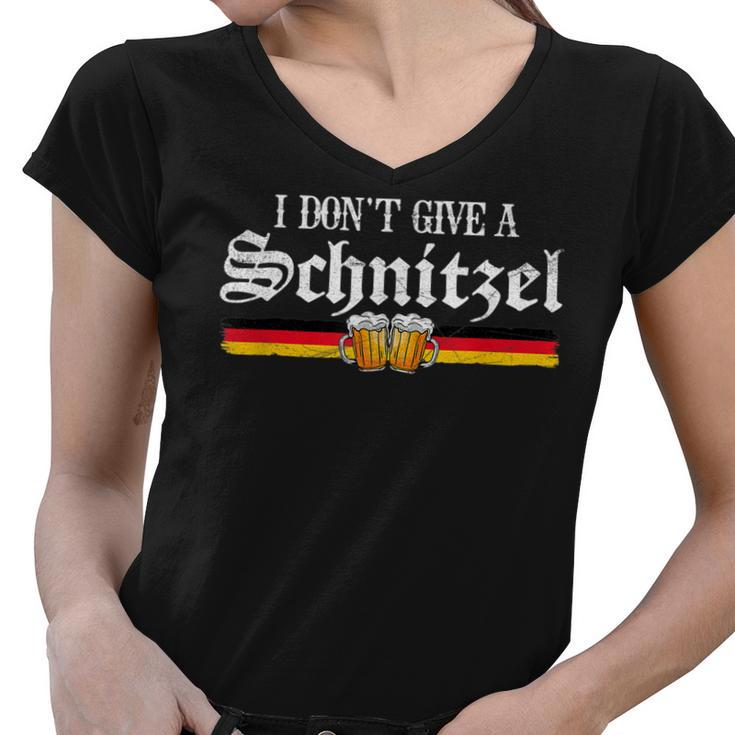 Oktoberfest I Dont Give A Schnitzel Oktoberfest German  Women V-Neck T-Shirt