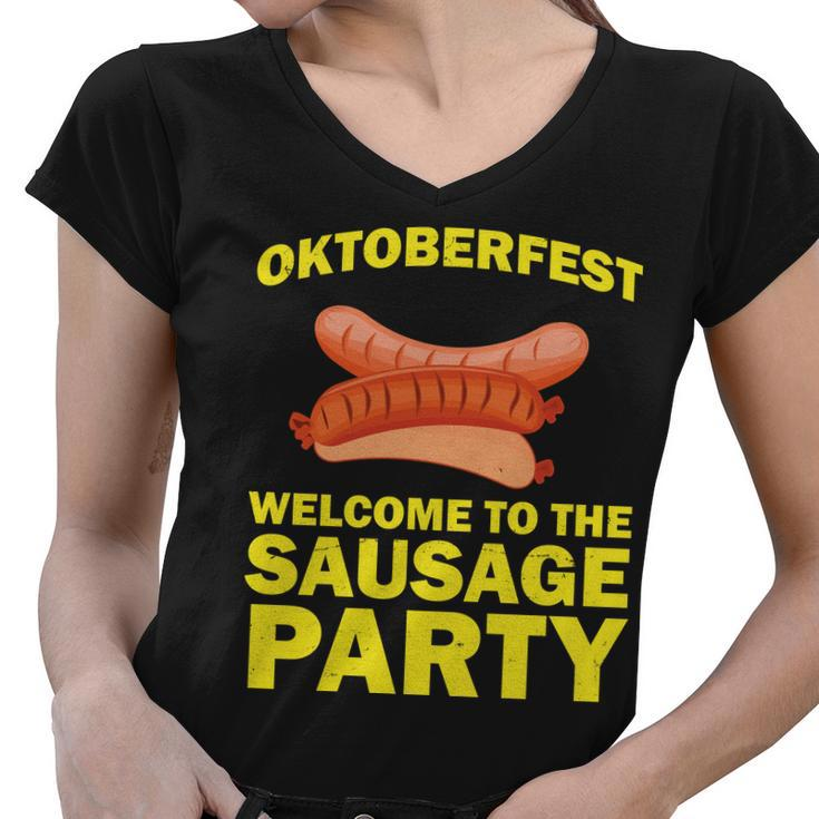 Oktoberfest Welcome To The Sausage Party Women V-Neck T-Shirt
