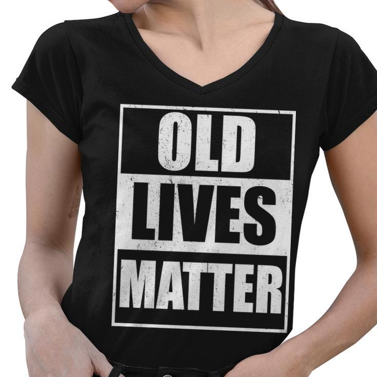 Old Lives Matter Distressed Logo Tshirt Women V-Neck T-Shirt