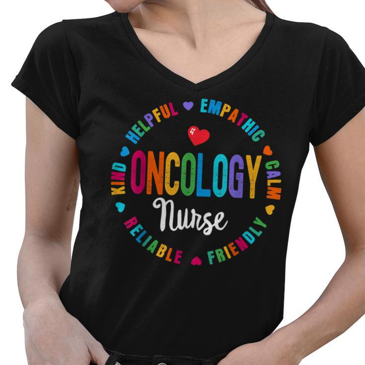 Oncology Nurse Oncology Cancer Nursing Appreciation Week  Women V-Neck T-Shirt