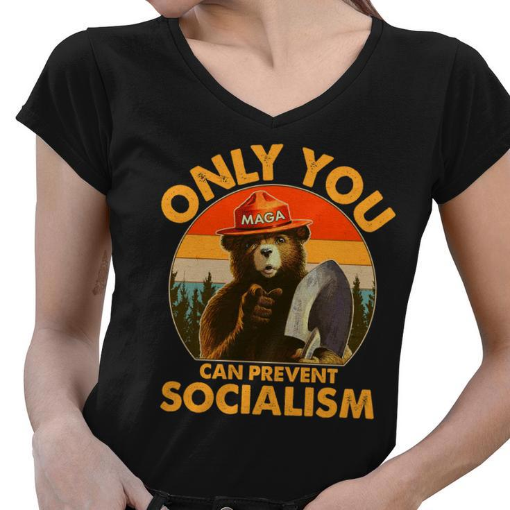 Only You Can Prevent Socialism Vintage Tshirt Women V-Neck T-Shirt