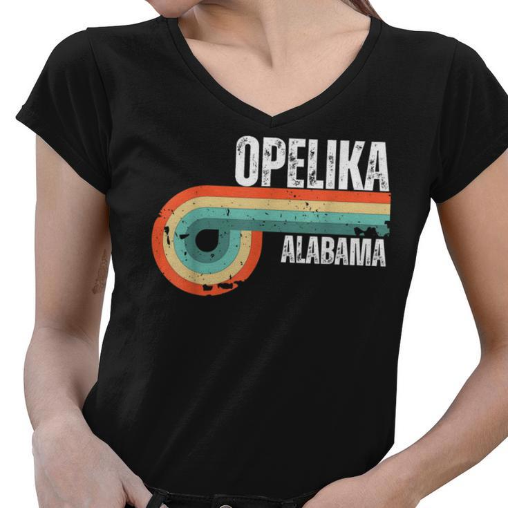 Opelika City Alabama State Vintage Retro Souvenir  Women V-Neck T-Shirt