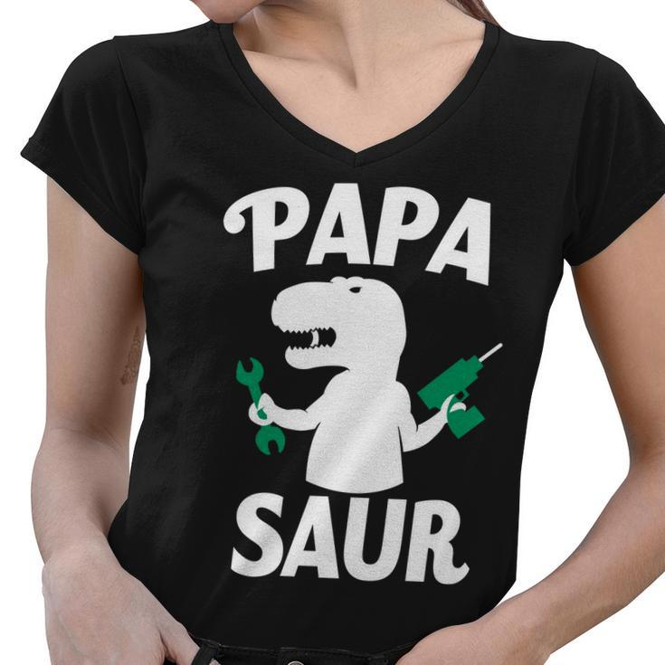 Papa Saur Fix Things Women V-Neck T-Shirt