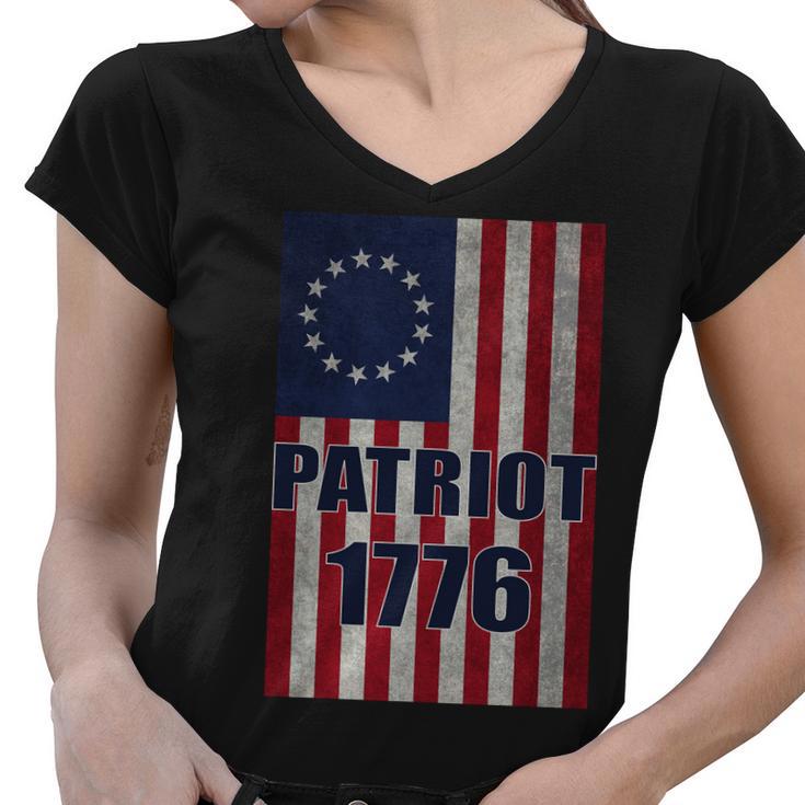 Patriot Betsy Ross Flag  Women V-Neck T-Shirt