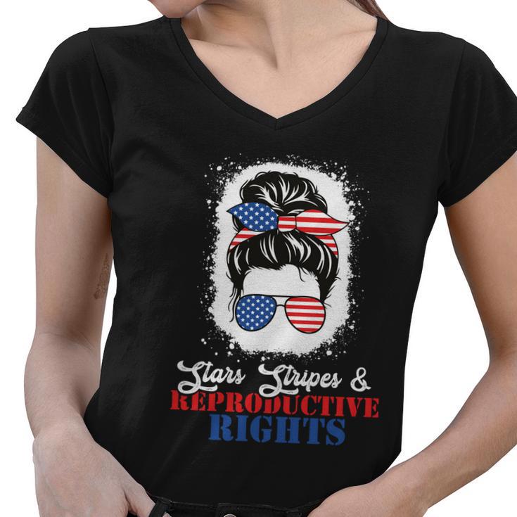 Patriotic 4Th Of July Cool Gift Stars Stripes Reproductive Right Great Gift Women V-Neck T-Shirt