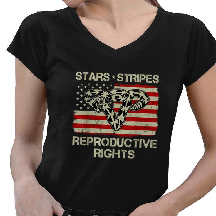 Patriotic 4Th Of July Stars Stripes Reproductive Right V2 Women V-Neck T-Shirt