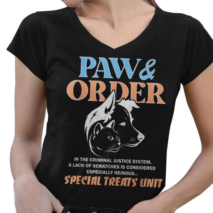 Paw And Order Training Dog And Cat  Women V-Neck T-Shirt