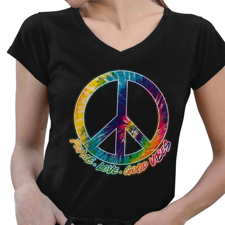 Peace Love Good Vibes Tshirt Women V-Neck T-Shirt