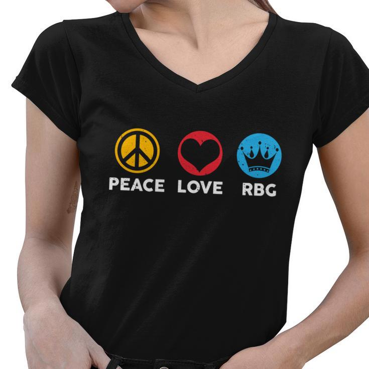 Peace Love Rbg Ruth Bader Ginsburg Tribute Tshirt Women V-Neck T-Shirt