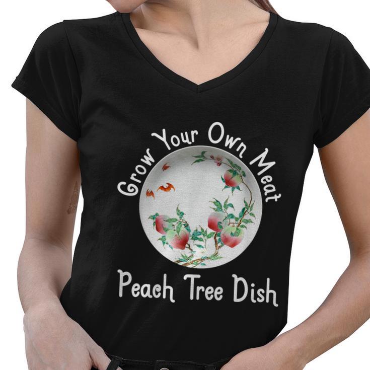 Peach Tree Dish Women V-Neck T-Shirt