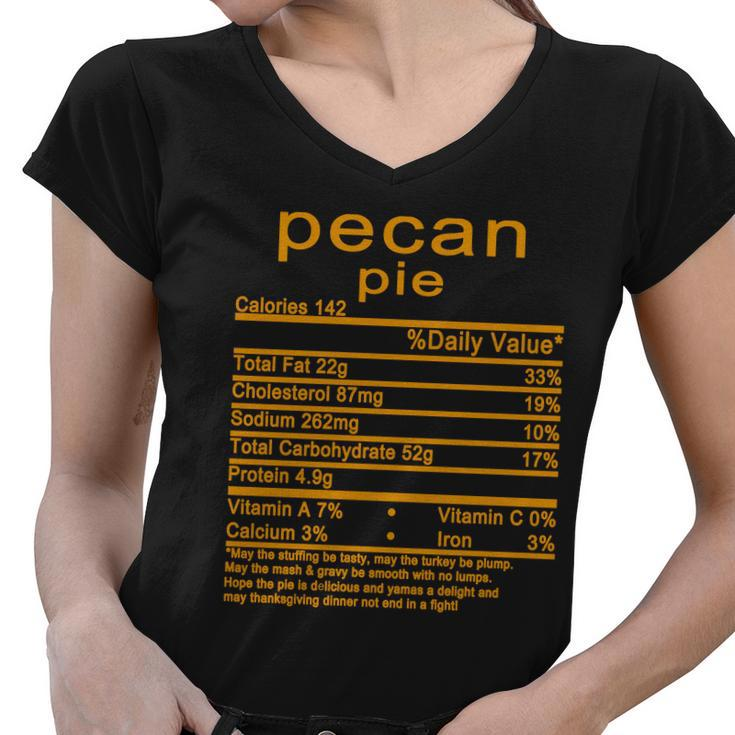 Pecan Pie Nutrition Facts Label Women V-Neck T-Shirt