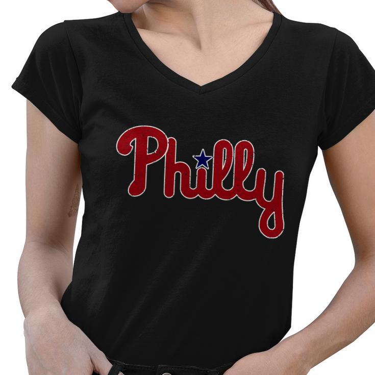 Philadelphia Baseball Philly Pa Retro Tshirt Women V-Neck T-Shirt