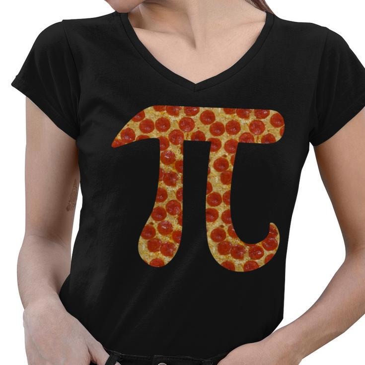 Pizza Pi  Women V-Neck T-Shirt