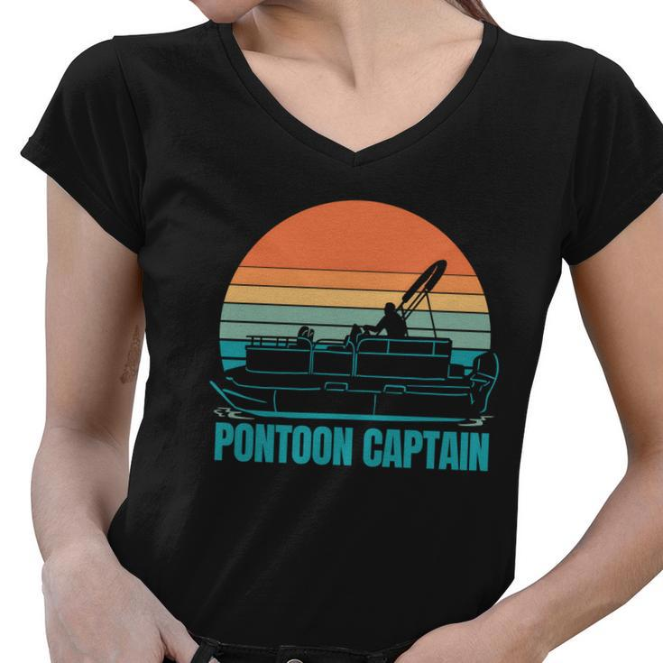 Pontoon Captain V2 Women V-Neck T-Shirt