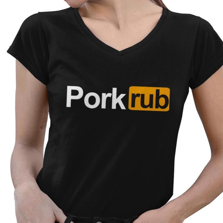 Porkrub Pork Rub Funny Bbq Smoker & Barbecue Grilling Women V-Neck T-Shirt
