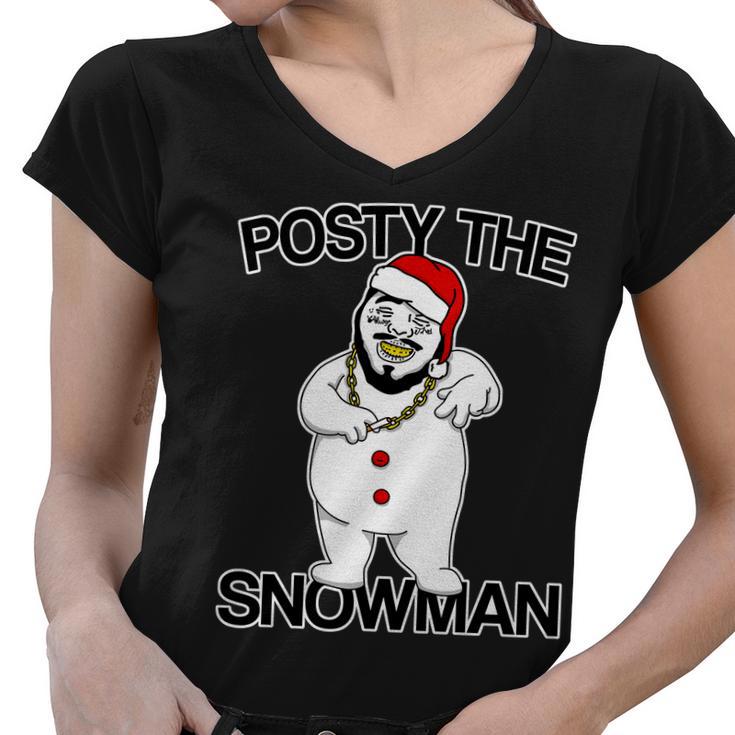 Posty The Snowman Tshirt Women V-Neck T-Shirt