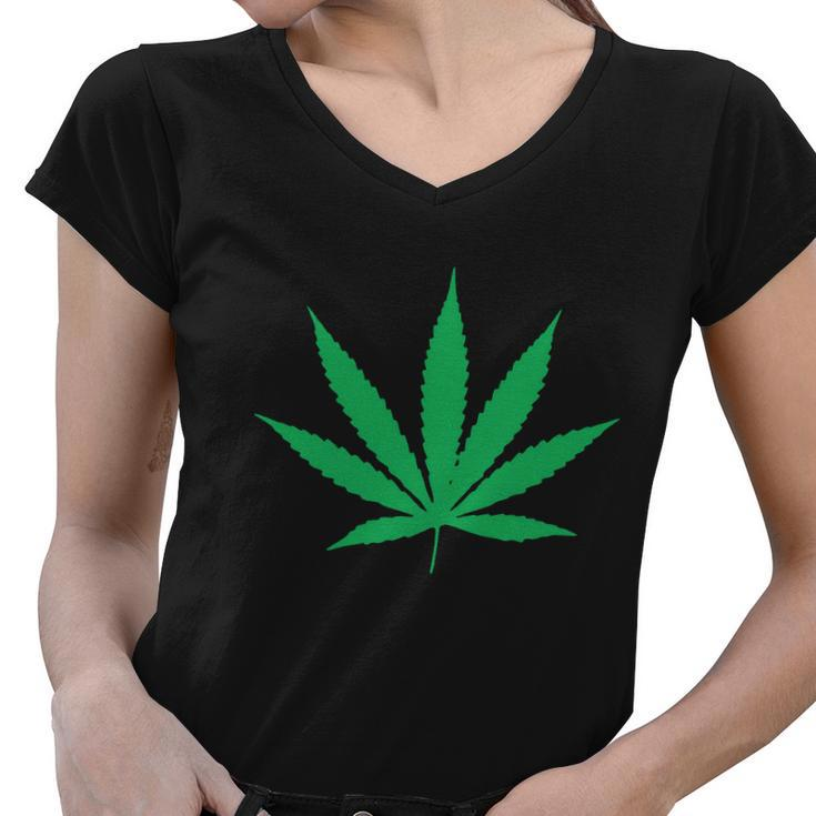 Pot Weed Reefer Grass T Shirt Funny Women V-Neck T-Shirt