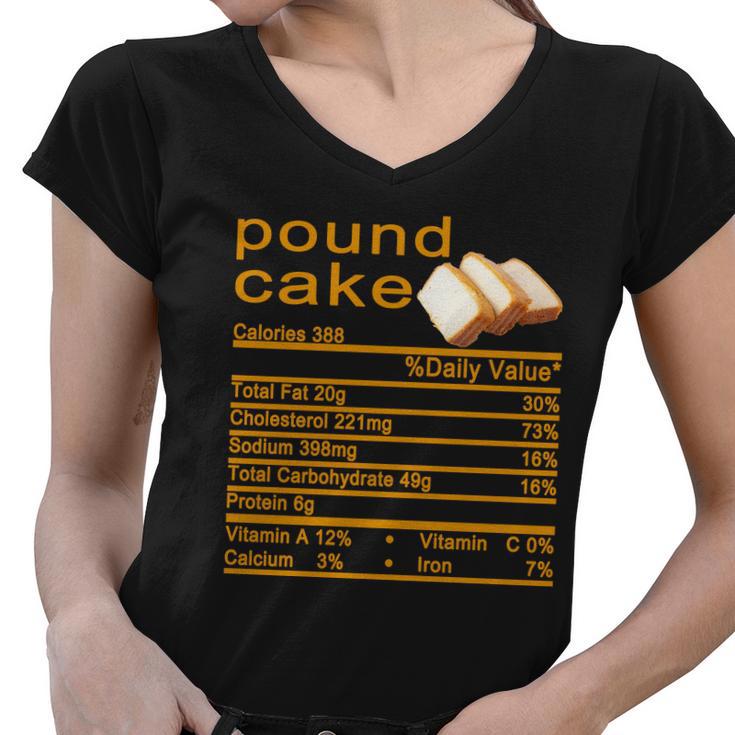 Pound Cake Nutrition Facts Label Women V-Neck T-Shirt