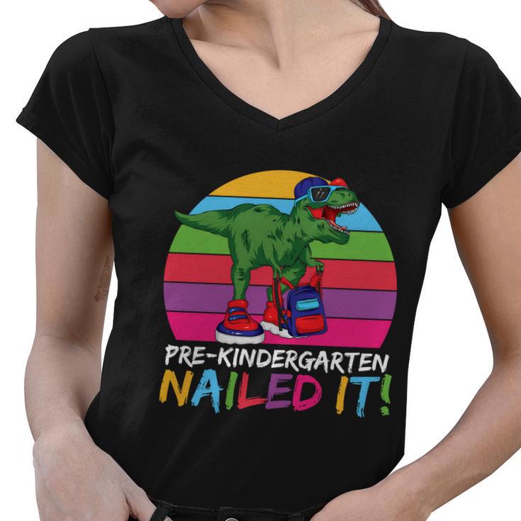 Prek Nailed It T_Rex Back To School Women V-Neck T-Shirt