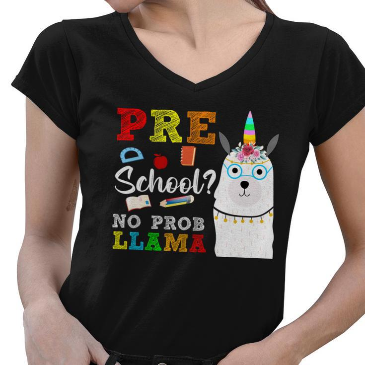 Preschool No Probllama Women V-Neck T-Shirt