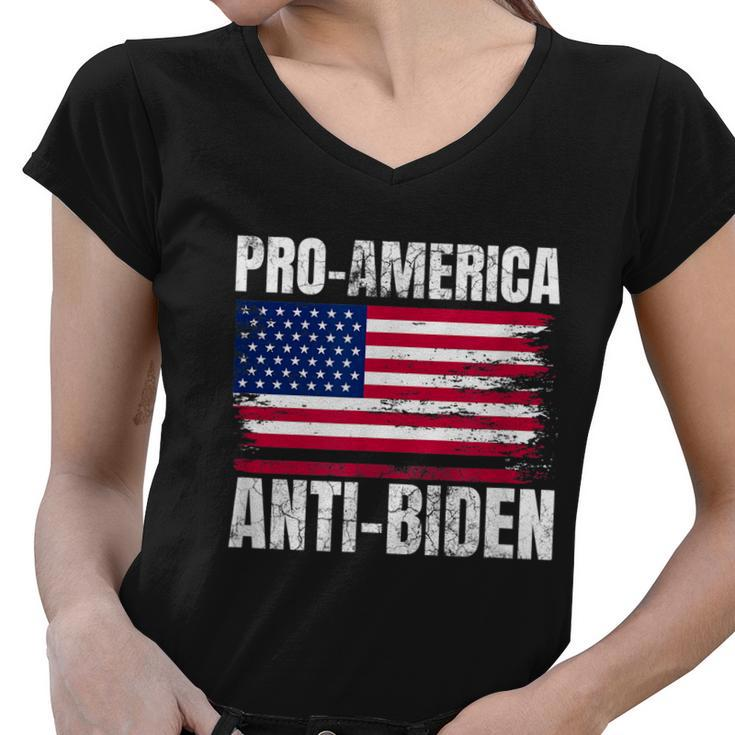 Pro America Anti Joe Biden Usa Flag Political Patriot Women V-Neck T-Shirt