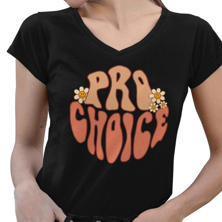 Pro Choice Floral Women V-Neck T-Shirt