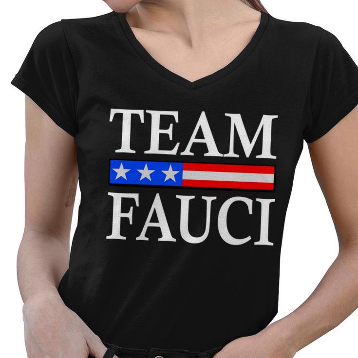 Pro Team Dr Fauci Usa Flag Women V-Neck T-Shirt