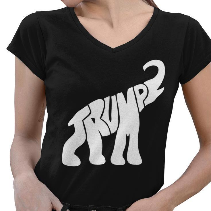 Pro Trump Elephant Tshirt Women V-Neck T-Shirt