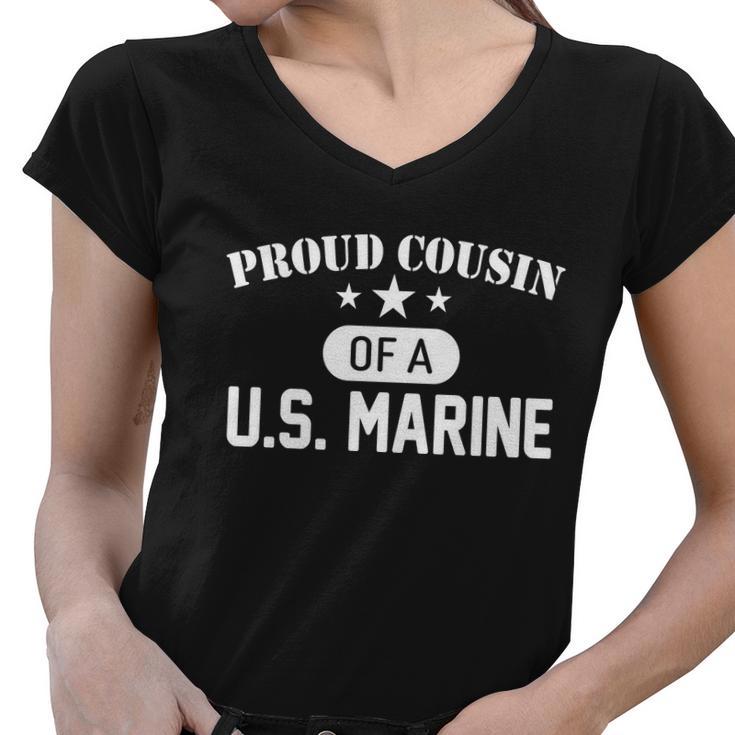 Proud Cousin Of A Us Marine Women V-Neck T-Shirt