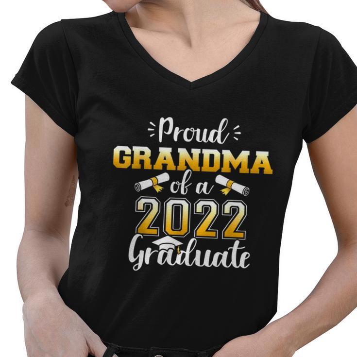 Proud Grandma Of A Class Of 2022 Graduate Senior Graduation Women V-Neck T-Shirt