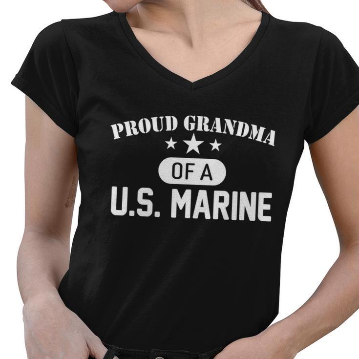 Proud Grandma Of A US Marine Women V-Neck T-Shirt