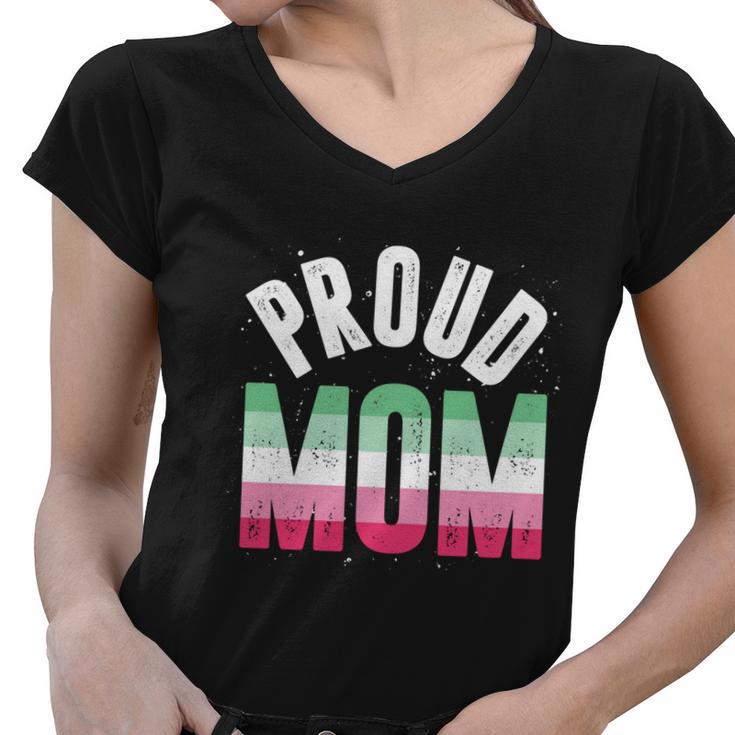 Proud Mom Gay Pride Month Queer Mothers Day Lgbtq Abrosexual Cool Gift Women V-Neck T-Shirt