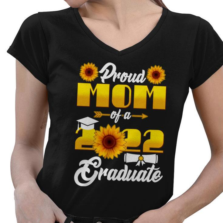 Proud Mom Of A 2022 Graduate Sunflowers Tshirt Women V-Neck T-Shirt
