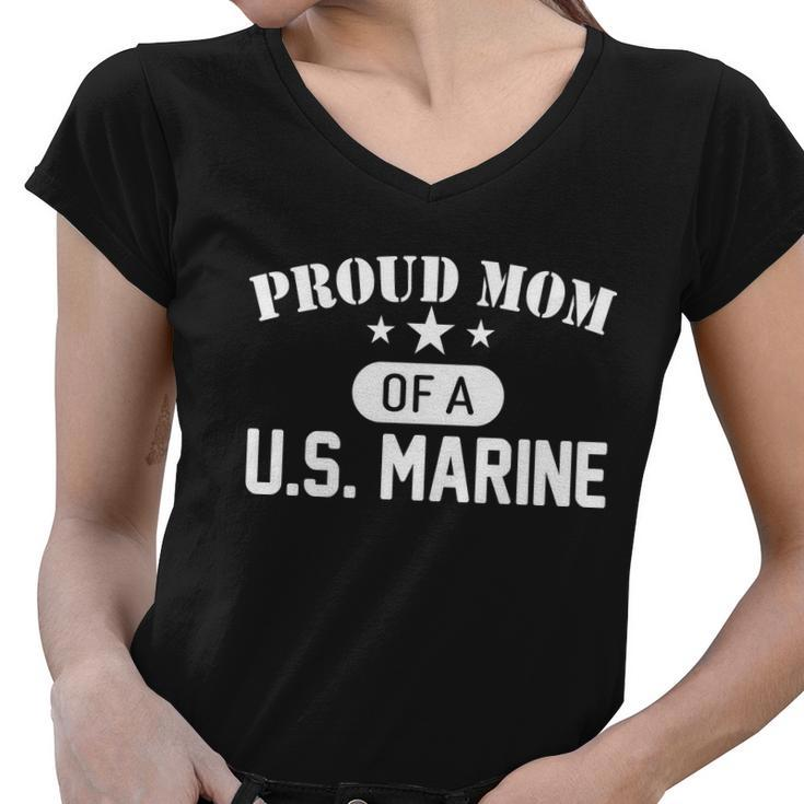 Proud Mom Of A US Marine Mothers Day Women V-Neck T-Shirt