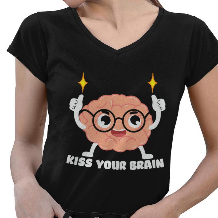 Proud Teacher Life Kiss Your Brain Premium Plus Size Shirt For Teacher Female Women V-Neck T-Shirt