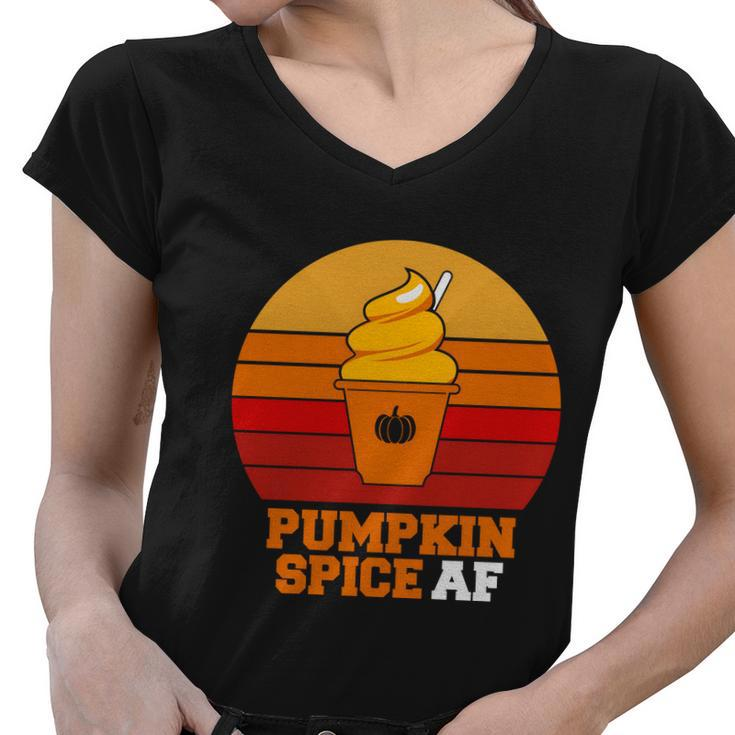 Pumpkin Spice Af Halloween Quote Women V-Neck T-Shirt