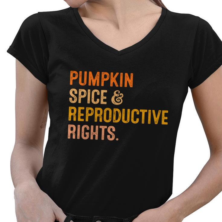 Pumpkin Spice Reproductive Rights Cool Gift Fall Feminist Choice Gift Women V-Neck T-Shirt