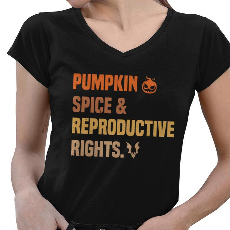 Pumpkin Spice Reproductive Rights Design Pro Choice Feminist Gift Women V-Neck T-Shirt