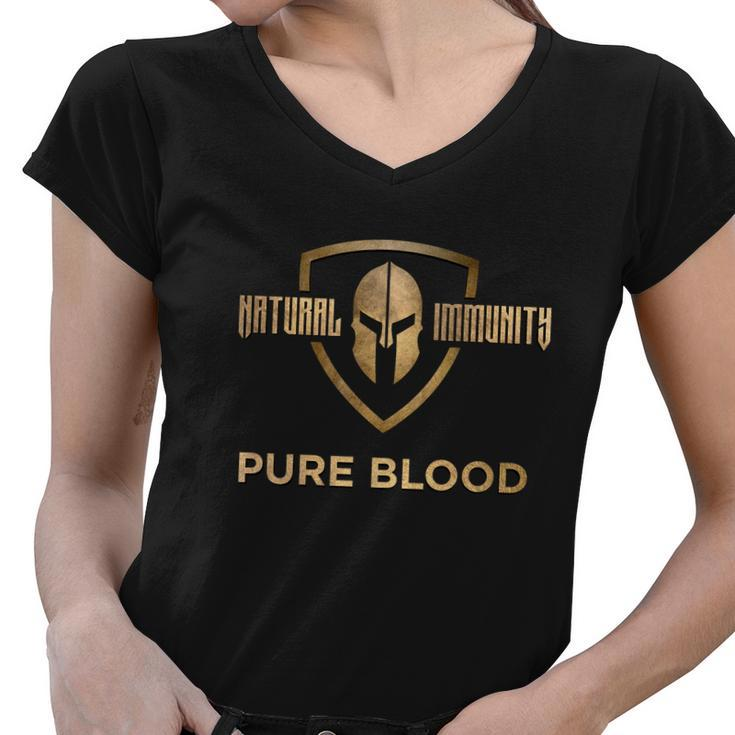 Pure Blood Natural Immunity Women V-Neck T-Shirt