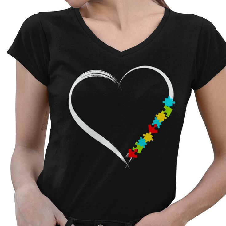Puzzle Of Love Autism Awareness Tshirt Women V-Neck T-Shirt