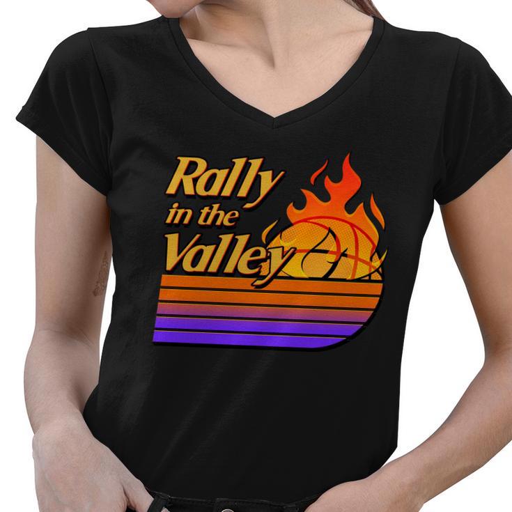 Rally In The Valley Phoenix Basketball Women V-Neck T-Shirt