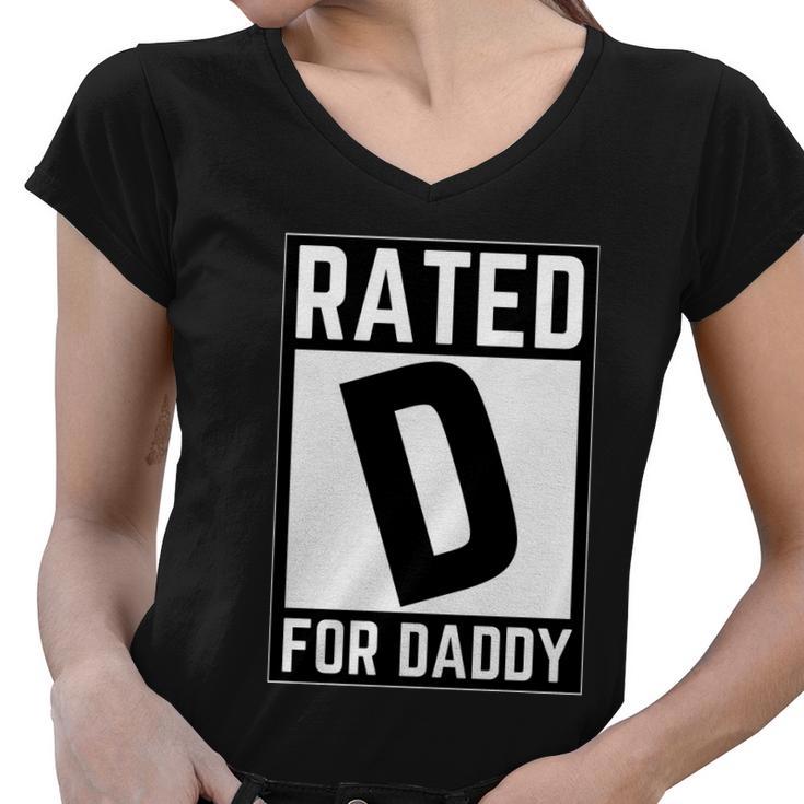 Rated D For Daddy Women V-Neck T-Shirt