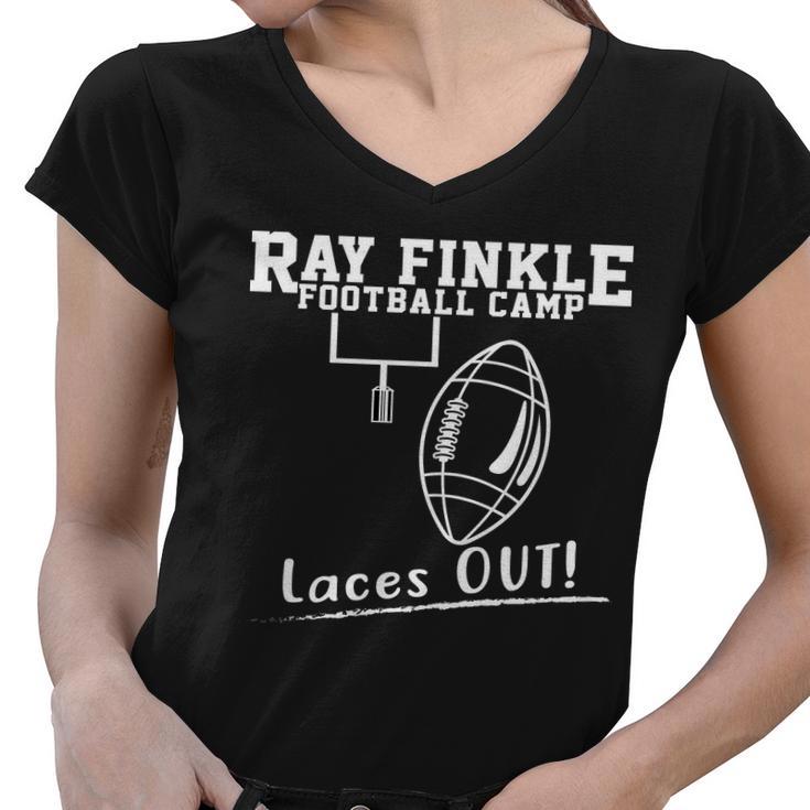 Ray Finkle Football Camp Laces Out Women V-Neck T-Shirt