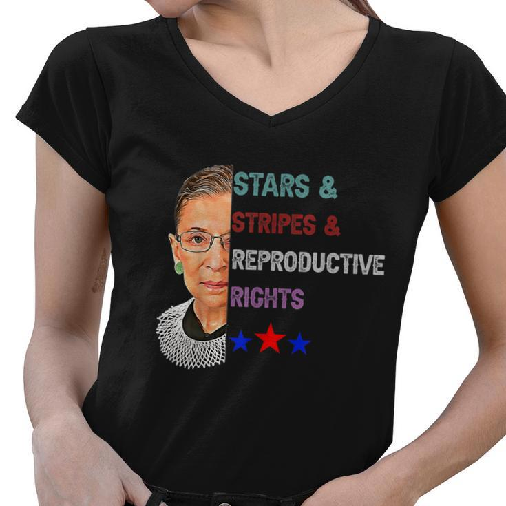 Rbg Ruth Stars Stripes Reproductive Rights 4Th Of July Womenn Women V-Neck T-Shirt