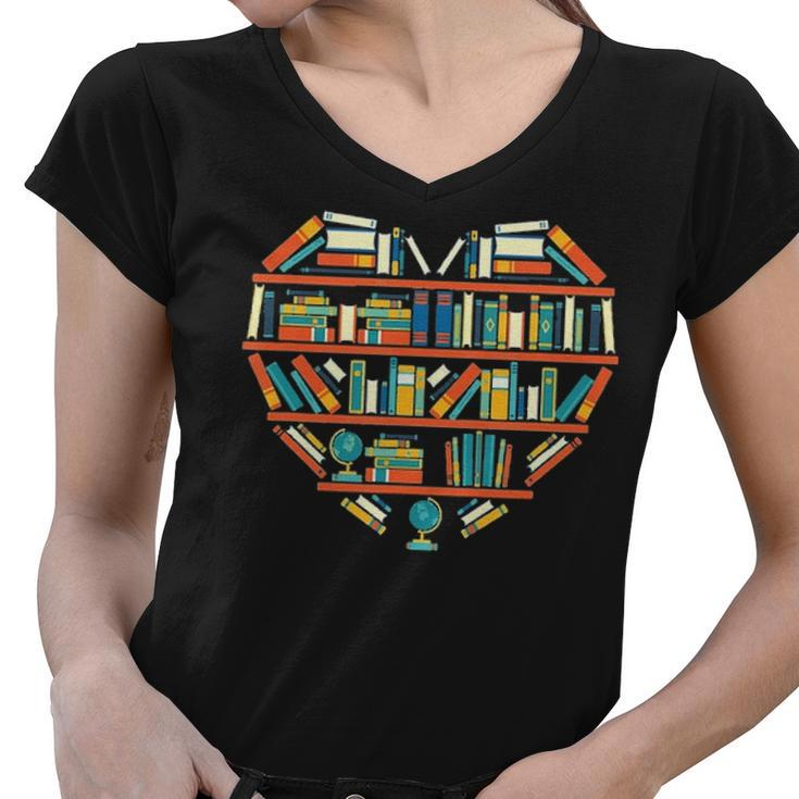 Reading Library Literature Read Books Women V-Neck T-Shirt